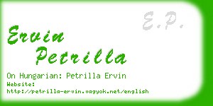 ervin petrilla business card